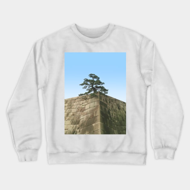 Bonsai on a Stone Wall Crewneck Sweatshirt by GenAumonier